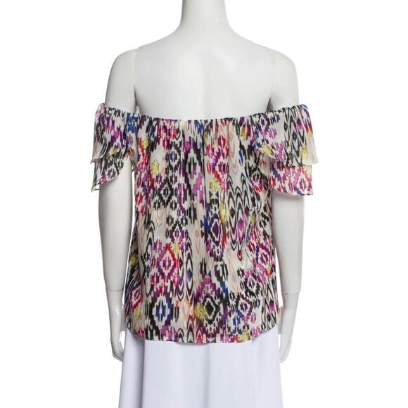 LIKE NEW!  MISA colorful Aztec print off the shoulder blouse. Sz. M - Picture 3 of 9